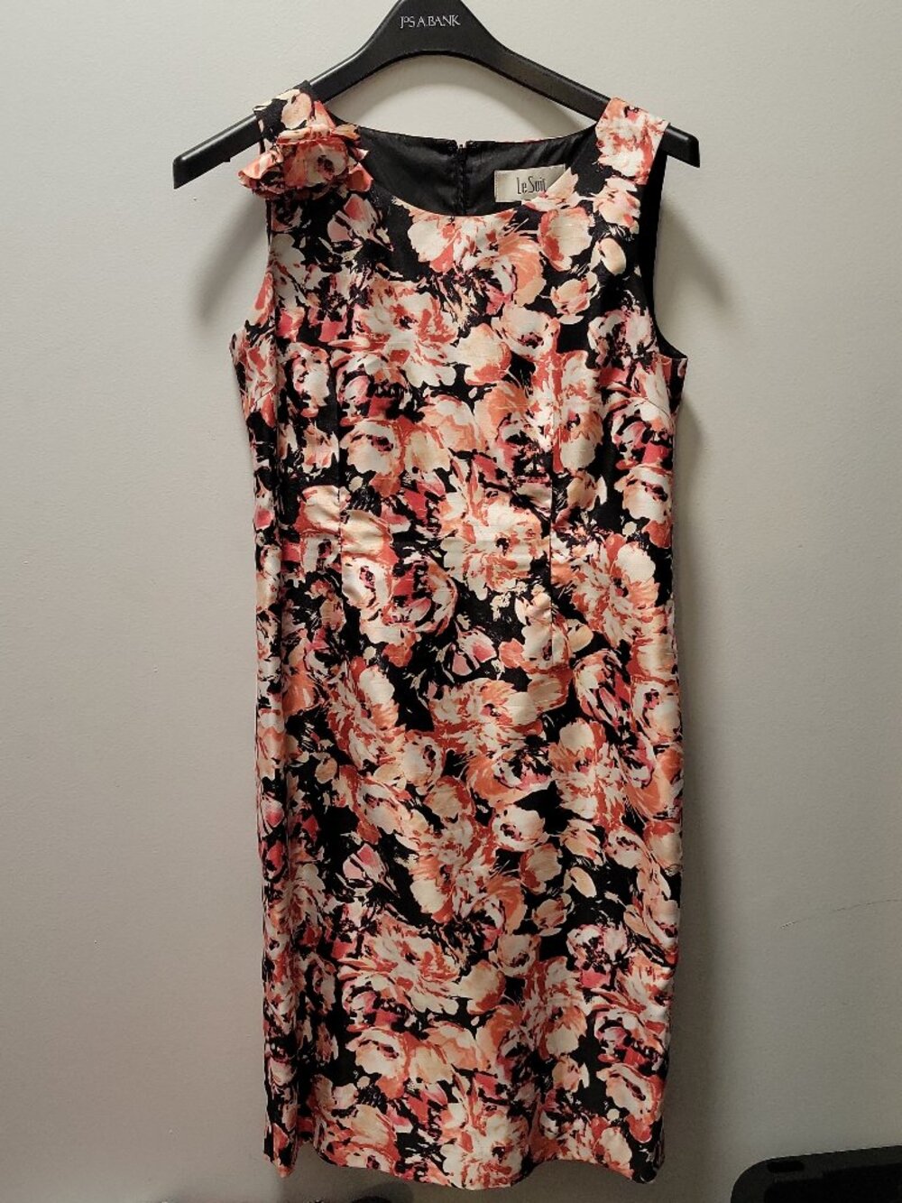 Floral Pink Lesuit Dress - size 6 - sleeveless slip roses orange party sun fun